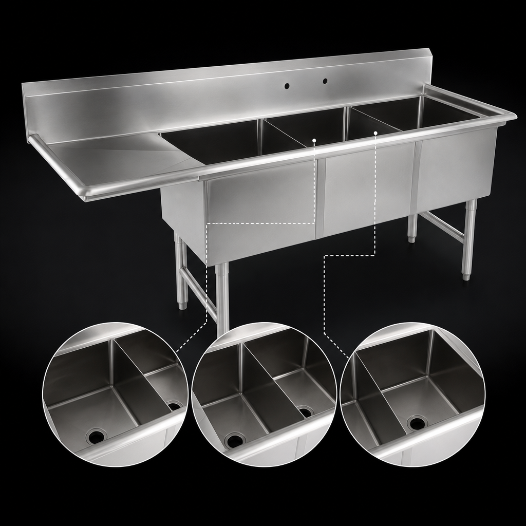 Three Sink Compartments