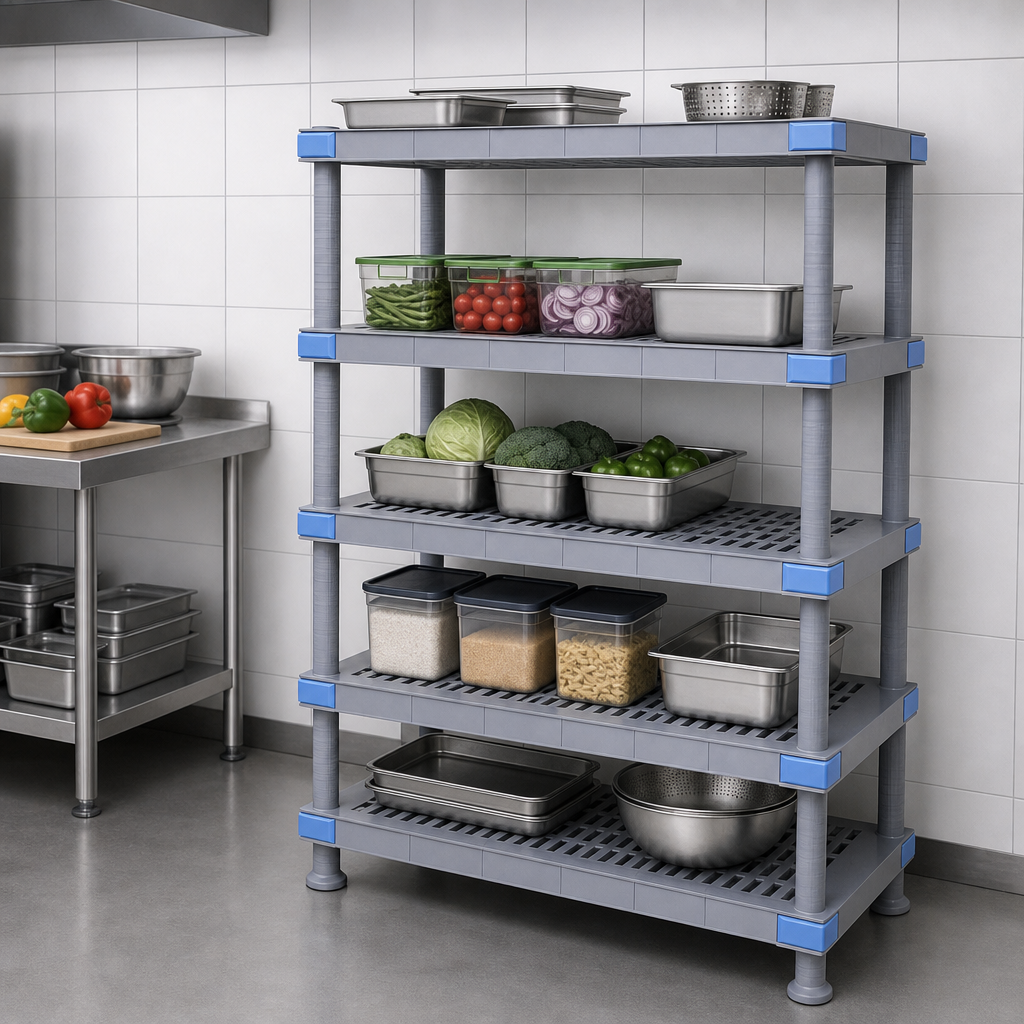 Five Open Grid Shelves