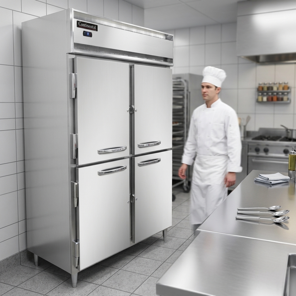 Experience seamless workflow in compact kitchens with this freezer's space-saving shallow depth cabinet.