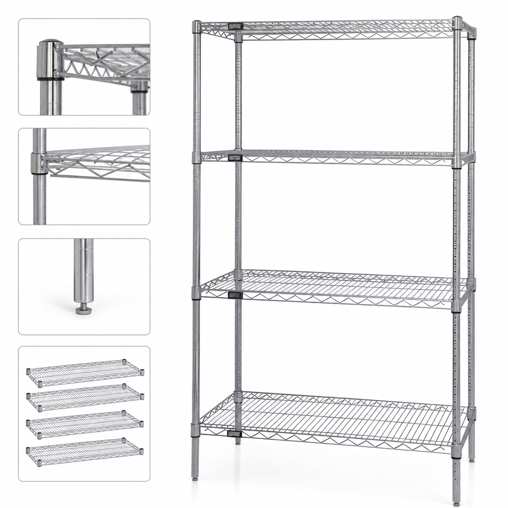 4 Wire Shelves Included