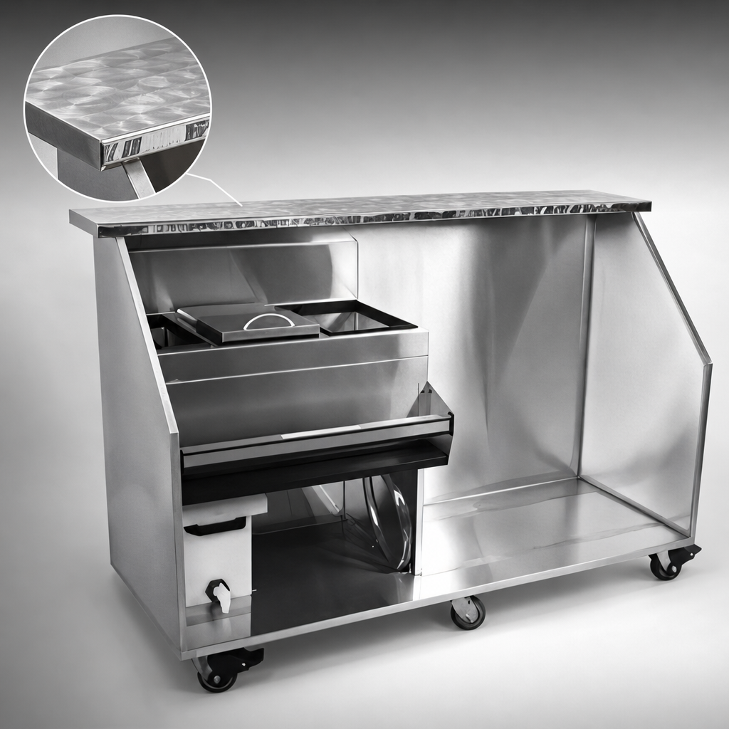 Feathered Jewel Stainless Steel Bar Top