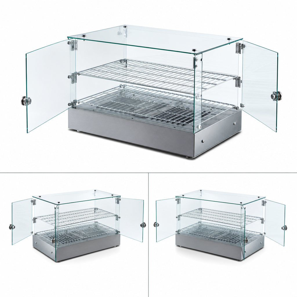 Dual Hinged Glass Doors
