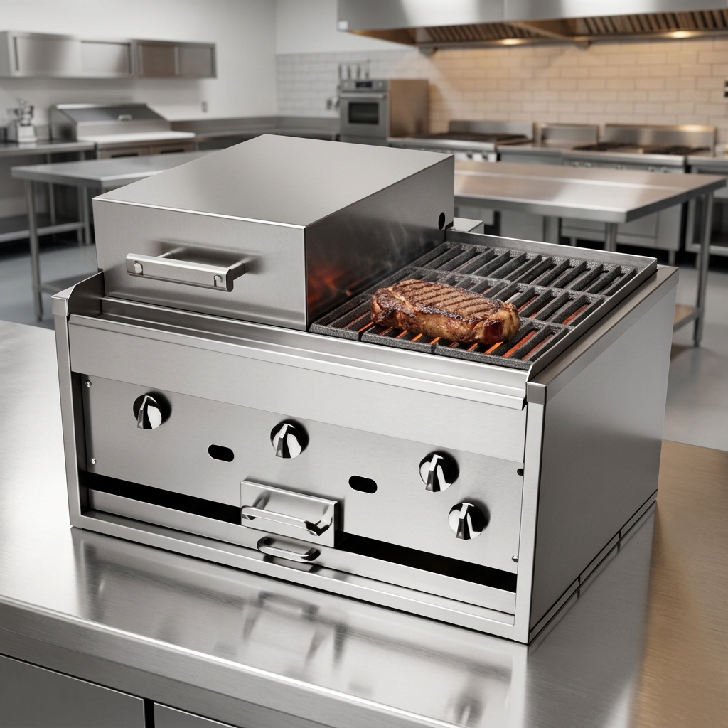 Experience consistent and intense heat for optimal searing and authentic flavor with the heavy-duty cast iron radiants of the Titan KC-36-RAD broiler.