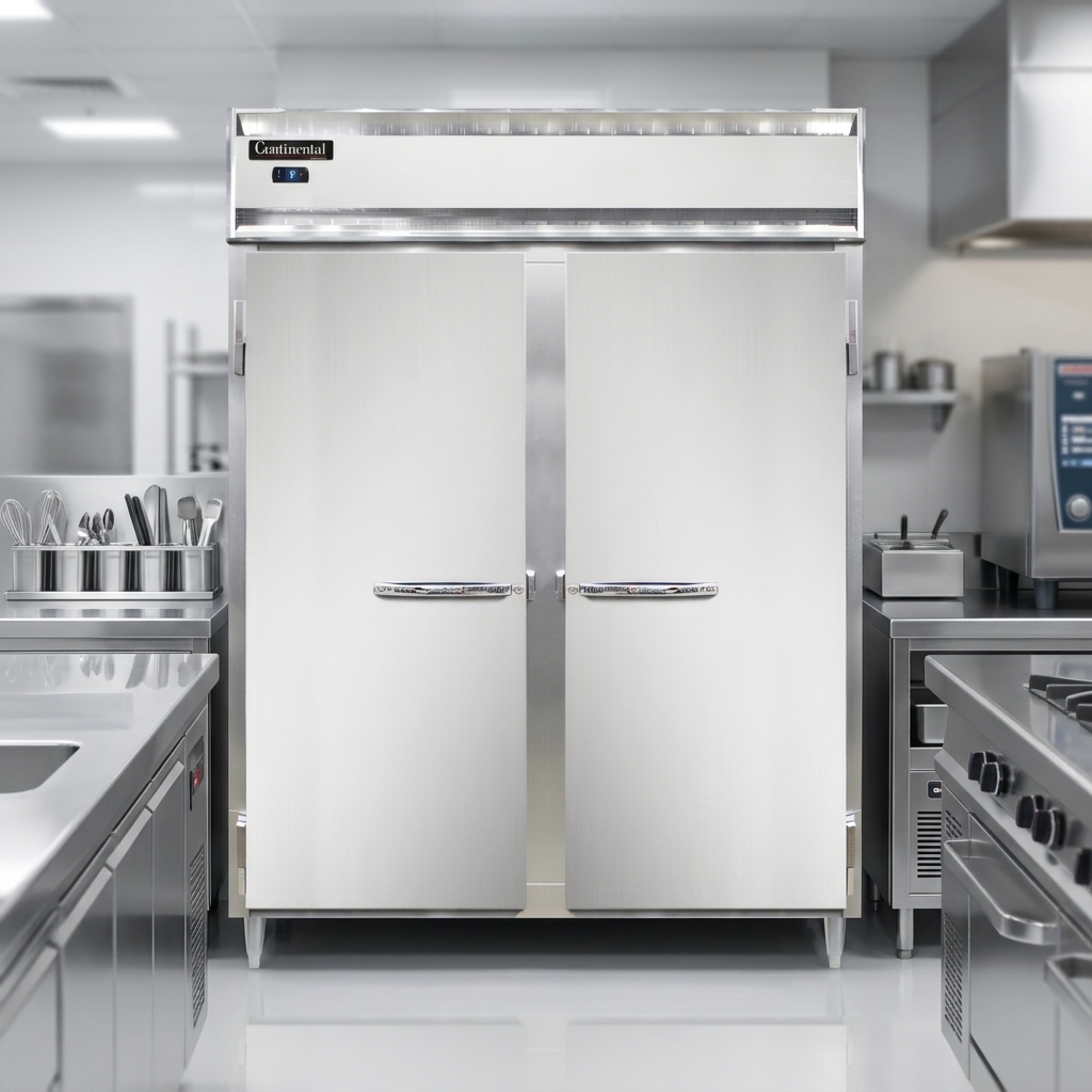 Experience superior efficiency with this modern two-section reach-in freezer, utilizing environmentally friendly R290 hydrocarbon refrigerant for peak performance.