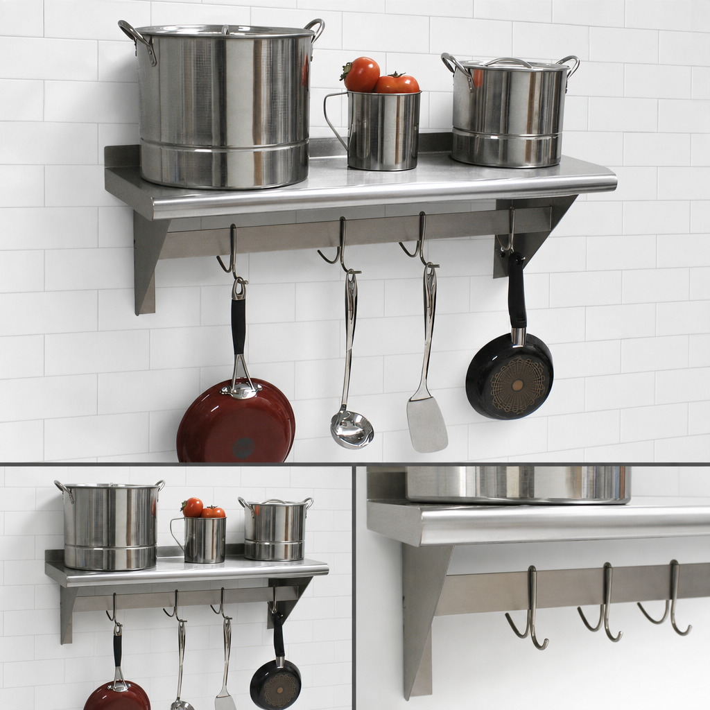Dual-Purpose Shelf And Pot Rack