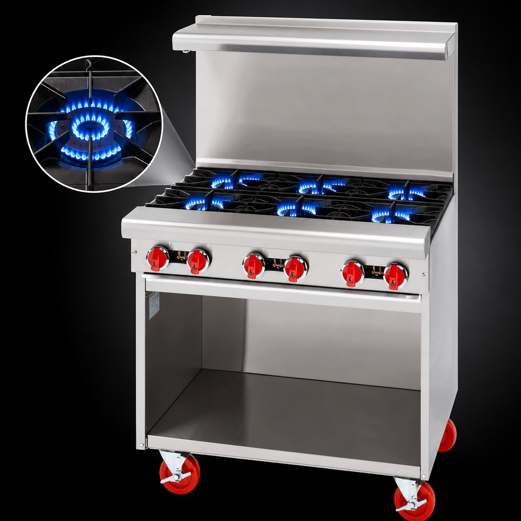 Six Open Burners