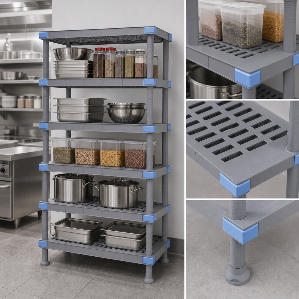 Five Open Grid Shelves