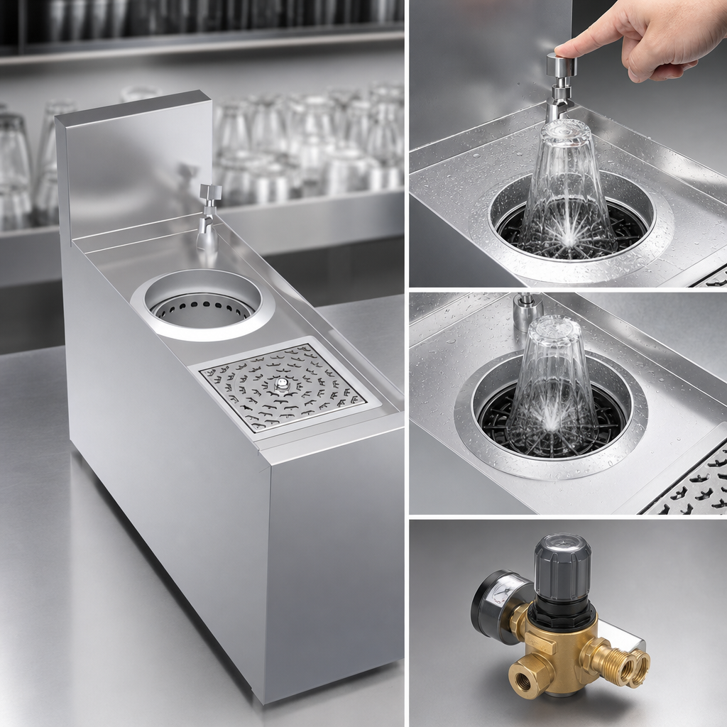 Push-Down Glass Rinser