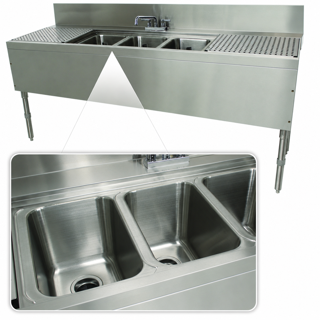 Three Deep Drawn Sink Bowls