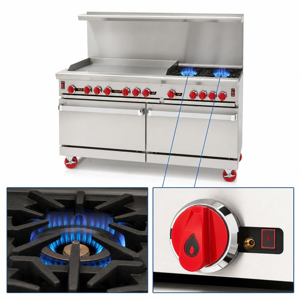 Two 22,000 BTU Open Burners