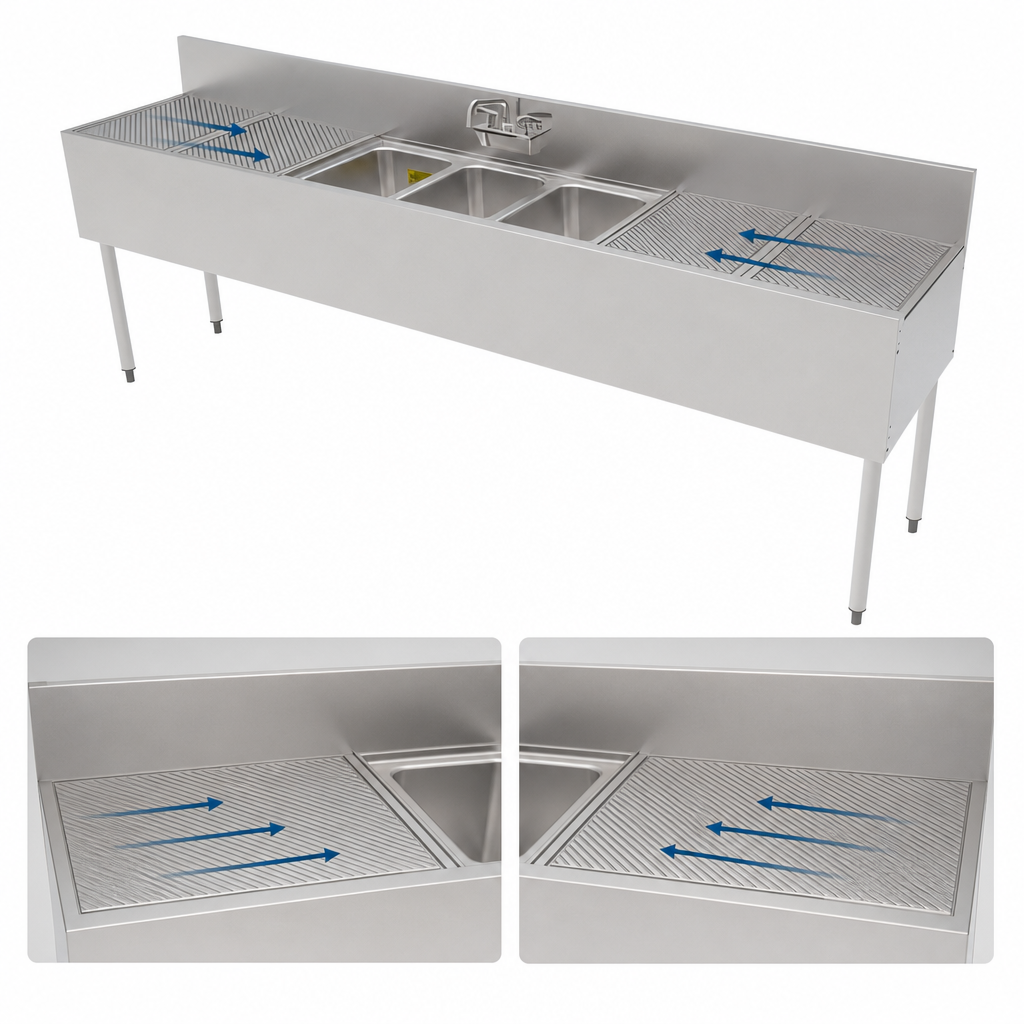Dual Pitched Drainboards