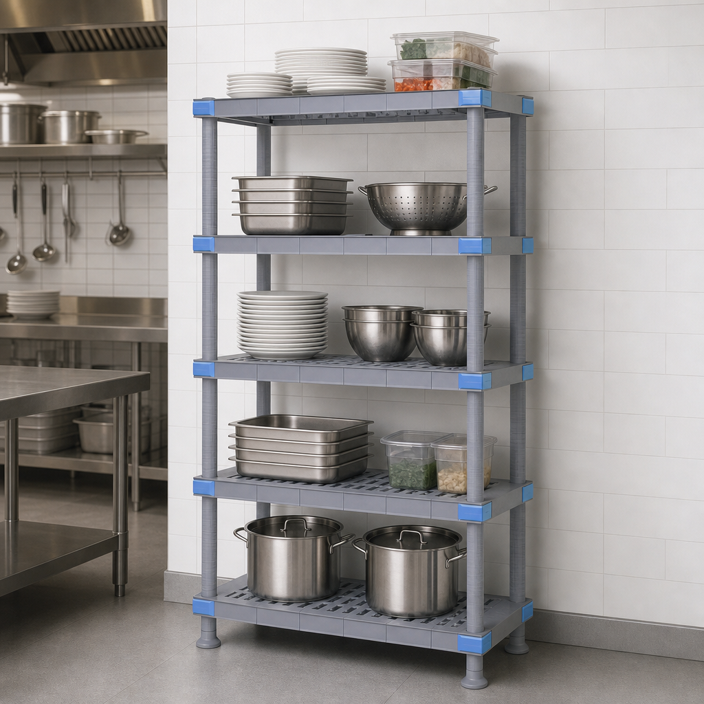 Five Open Grid Shelves