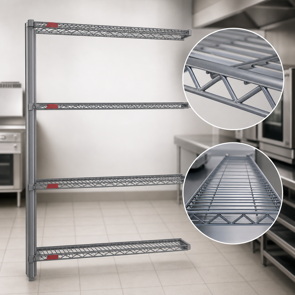 Patented QuadTruss Wire Shelves