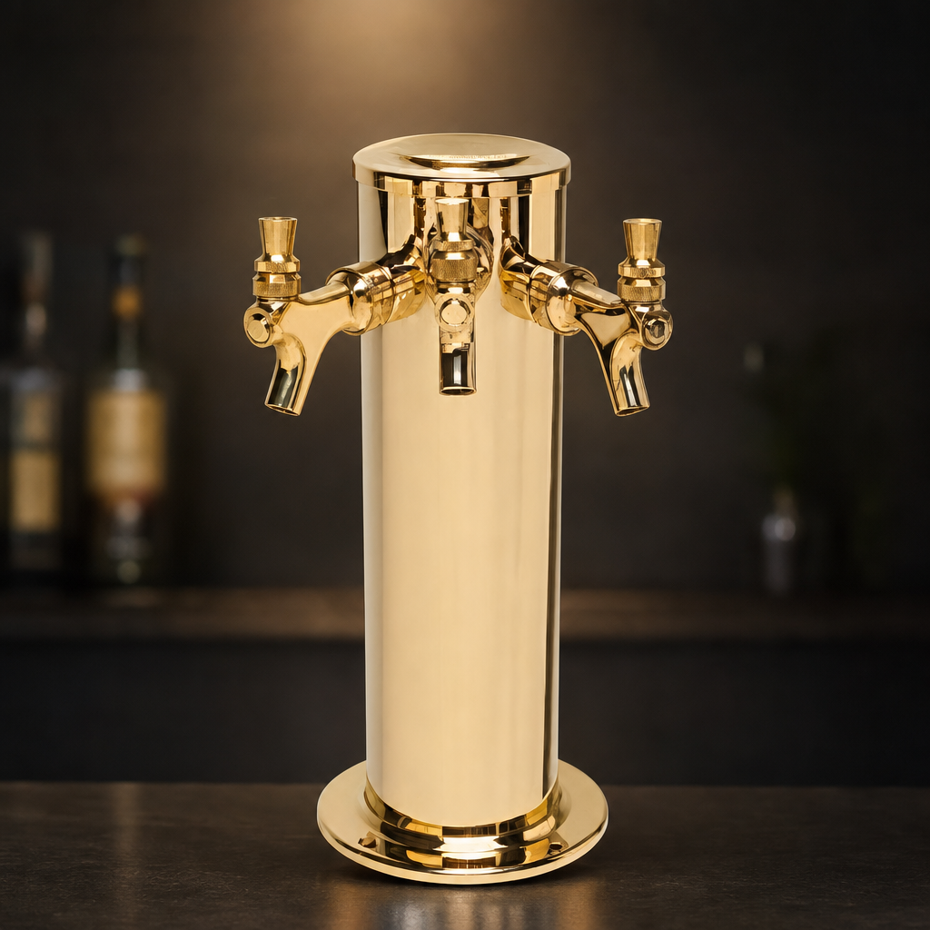 Three PVD Brass-Plated Faucets