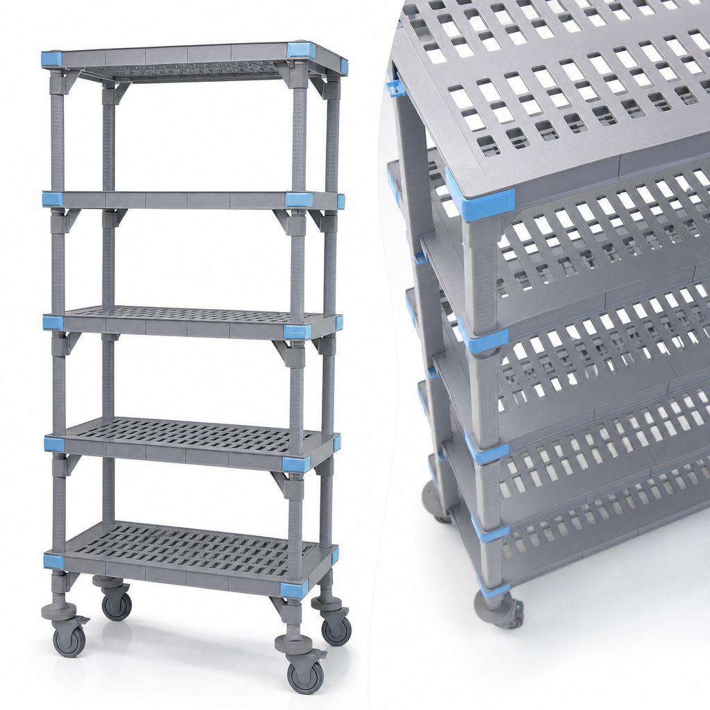Five Open Grid Shelves