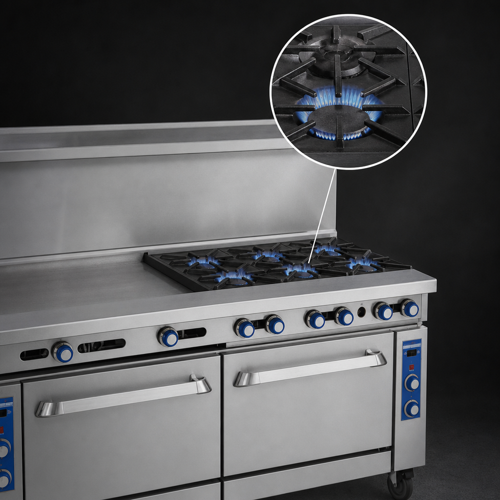 Four Open Burners with Low Simmer