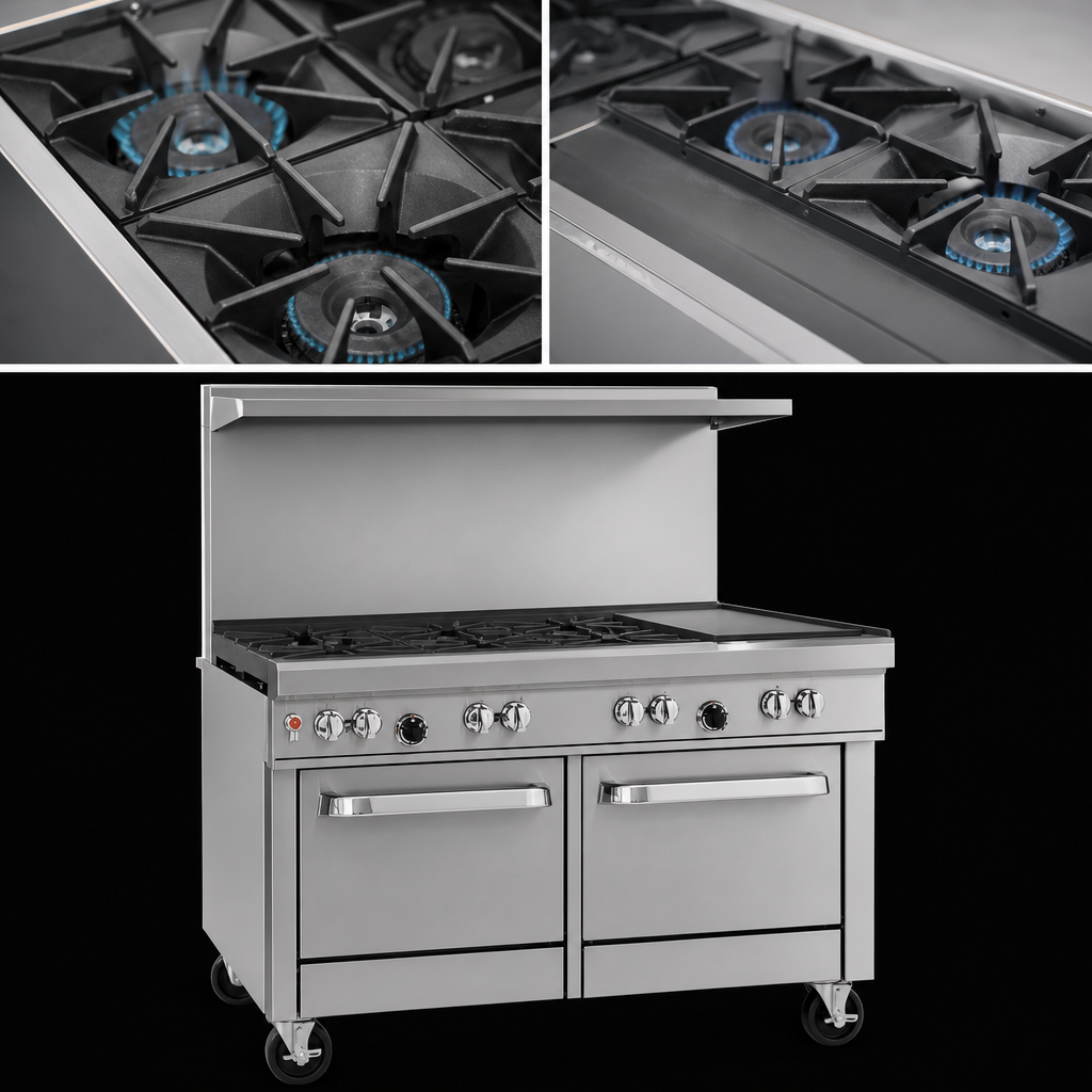 Four Non-Clog Open Burners