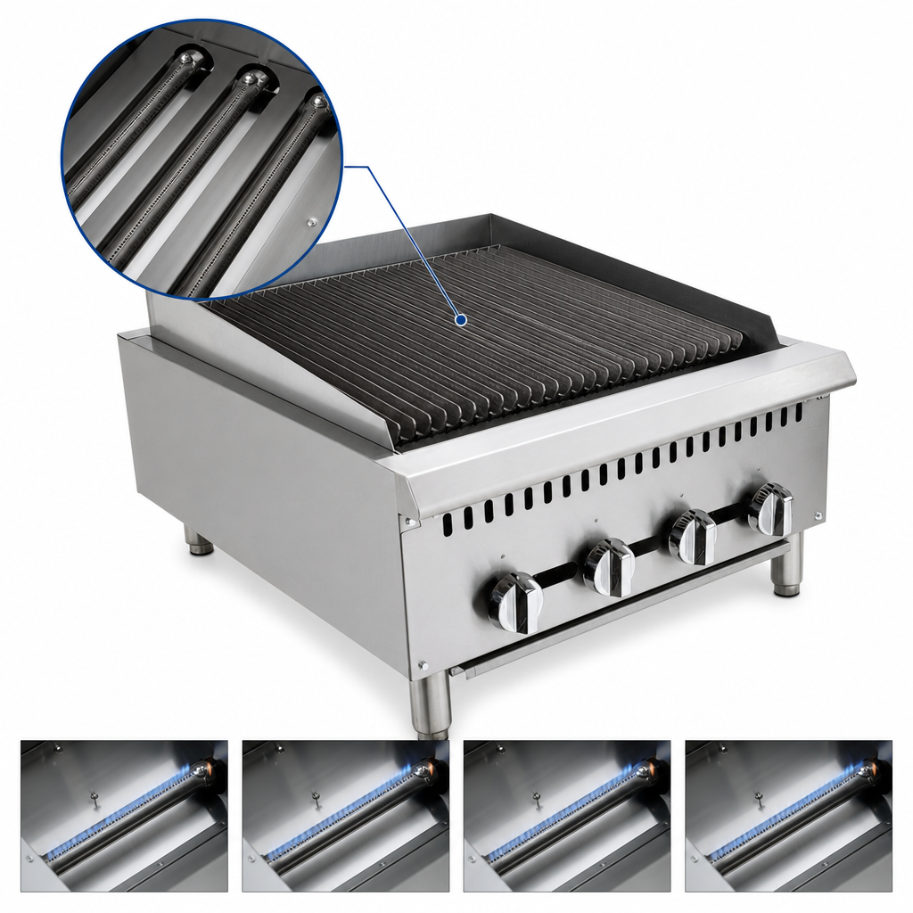 Four Cast Iron Straight Burners