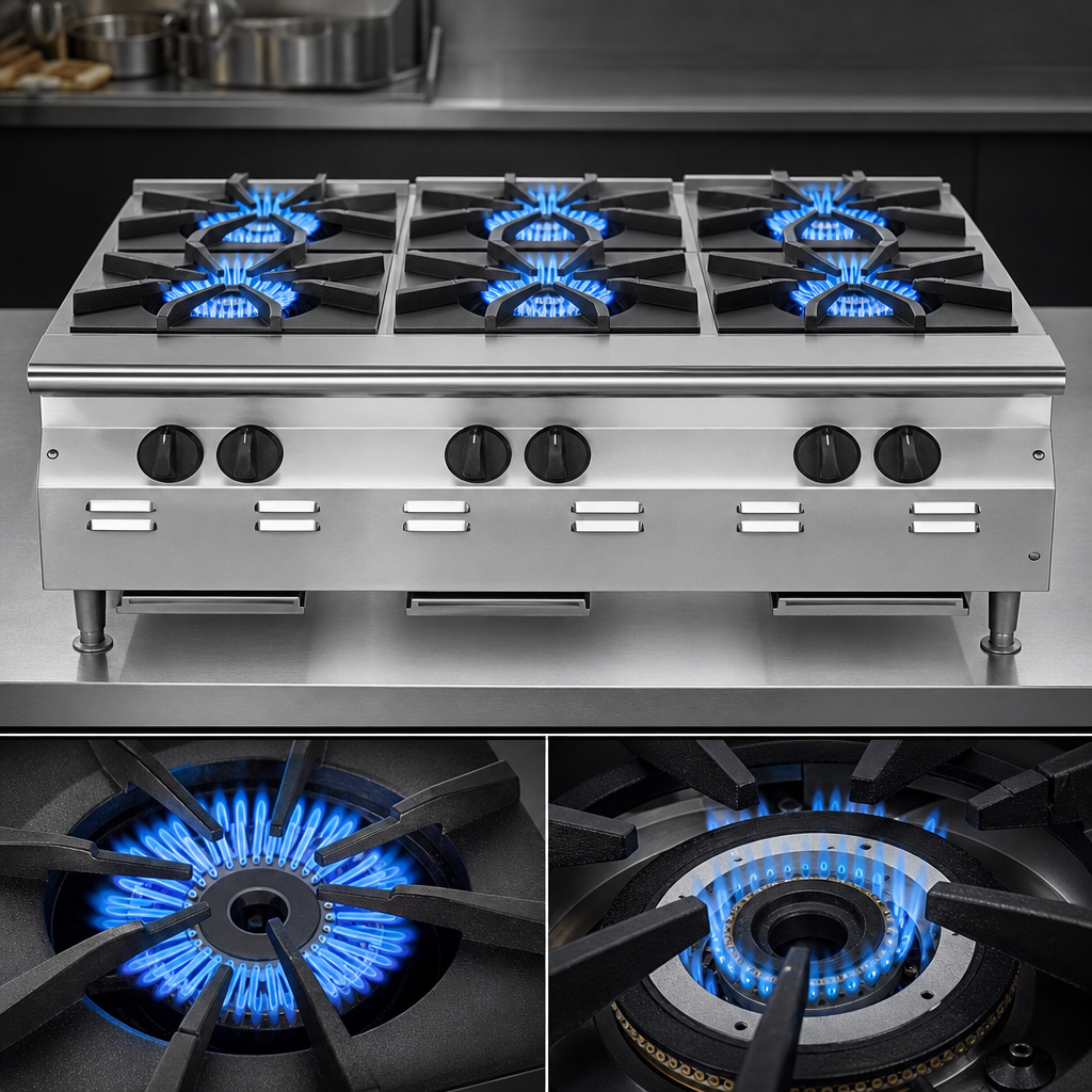Six 25,000 BTU Star Burners