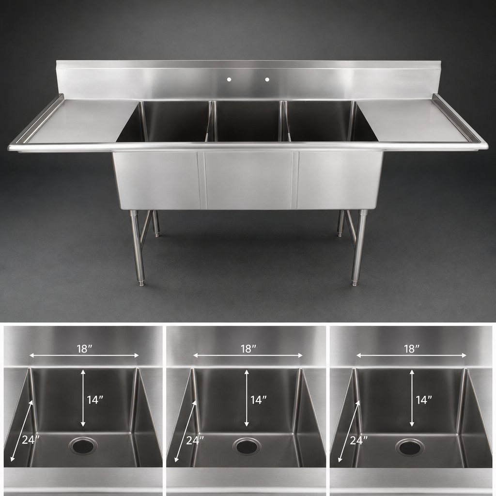 Three-Compartment Sink Layout