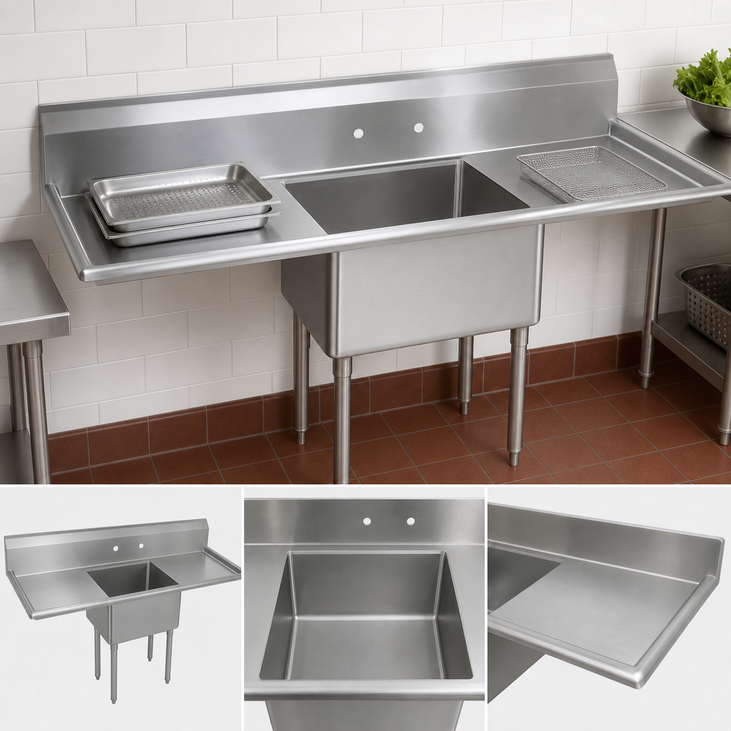 One Compartment, Double Drainboard Design