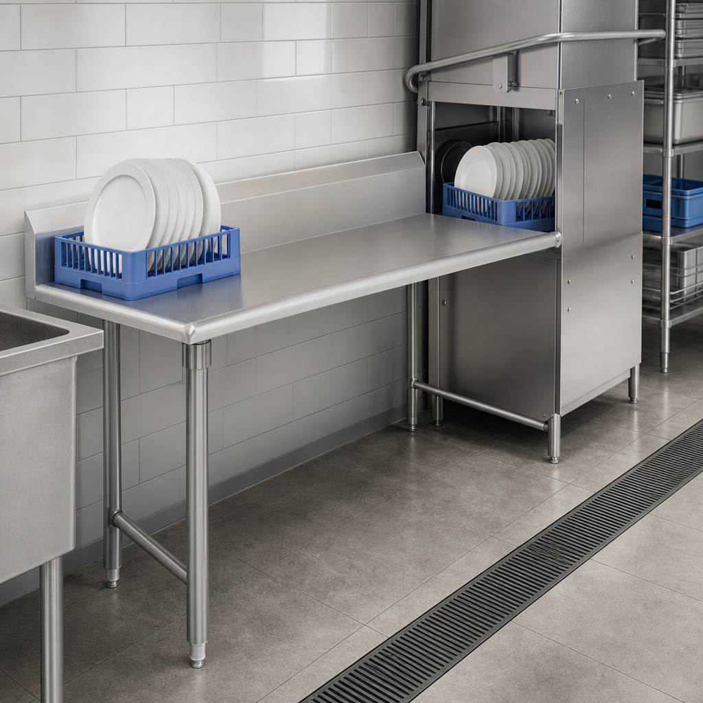 Straight Clean Dish Table Design