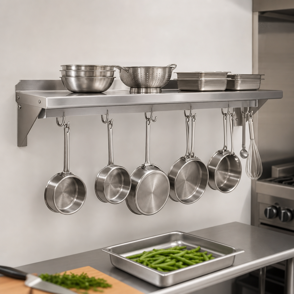 Wall-Mount Pot Rack Shelf