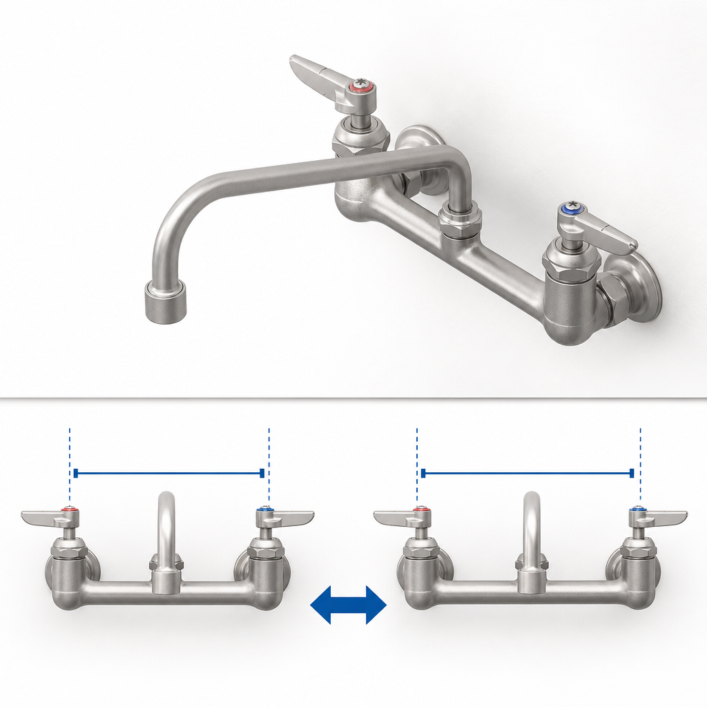 Adjustable 8-Inch Wall Mount Centers