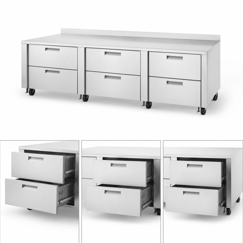 Six-Drawer, Three-Section Design