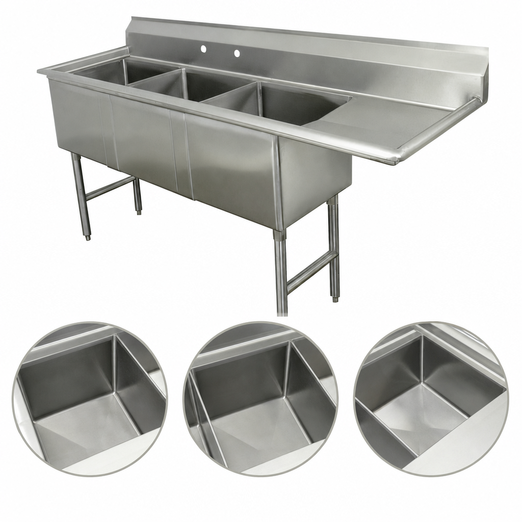 Three-Compartment Sink Configuration