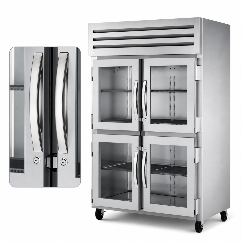 Four Locking Glass Half Swing Doors