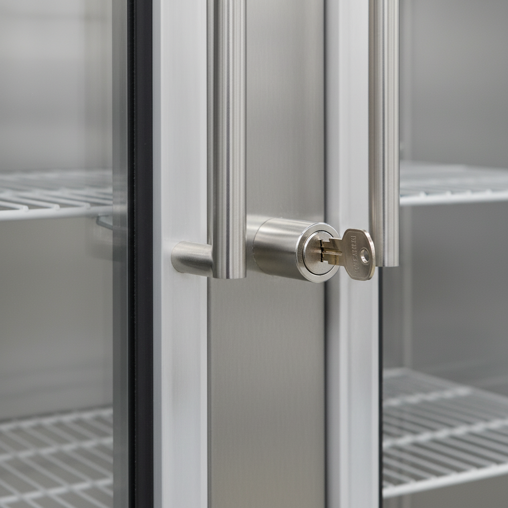 Ensure valuable inventory is protected with the freezer's integrated cylinder locks, providing enhanced security after hours.