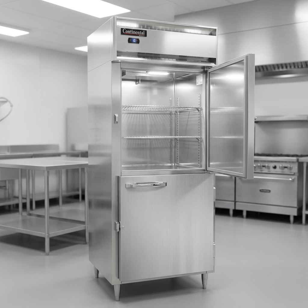 Showcasing superior durability and hygiene, this freezer features a complete all-stainless steel construction, inside and out.