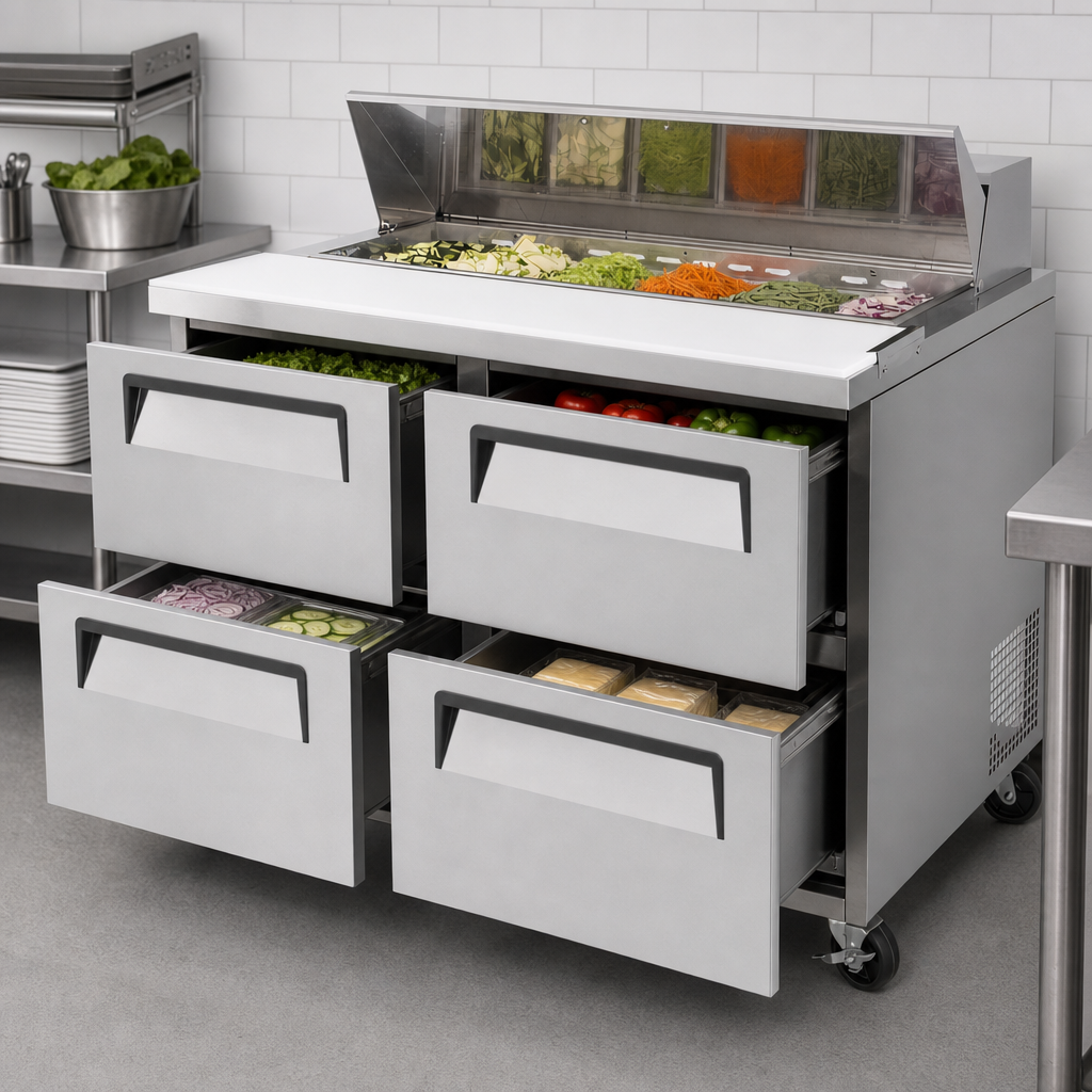 Four Stainless Steel Drawers