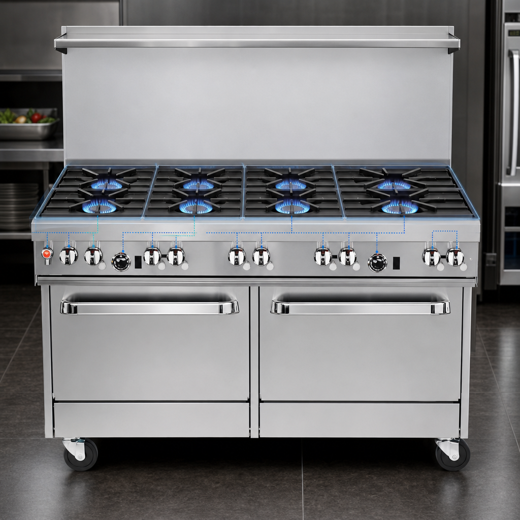 Eight Open Burners