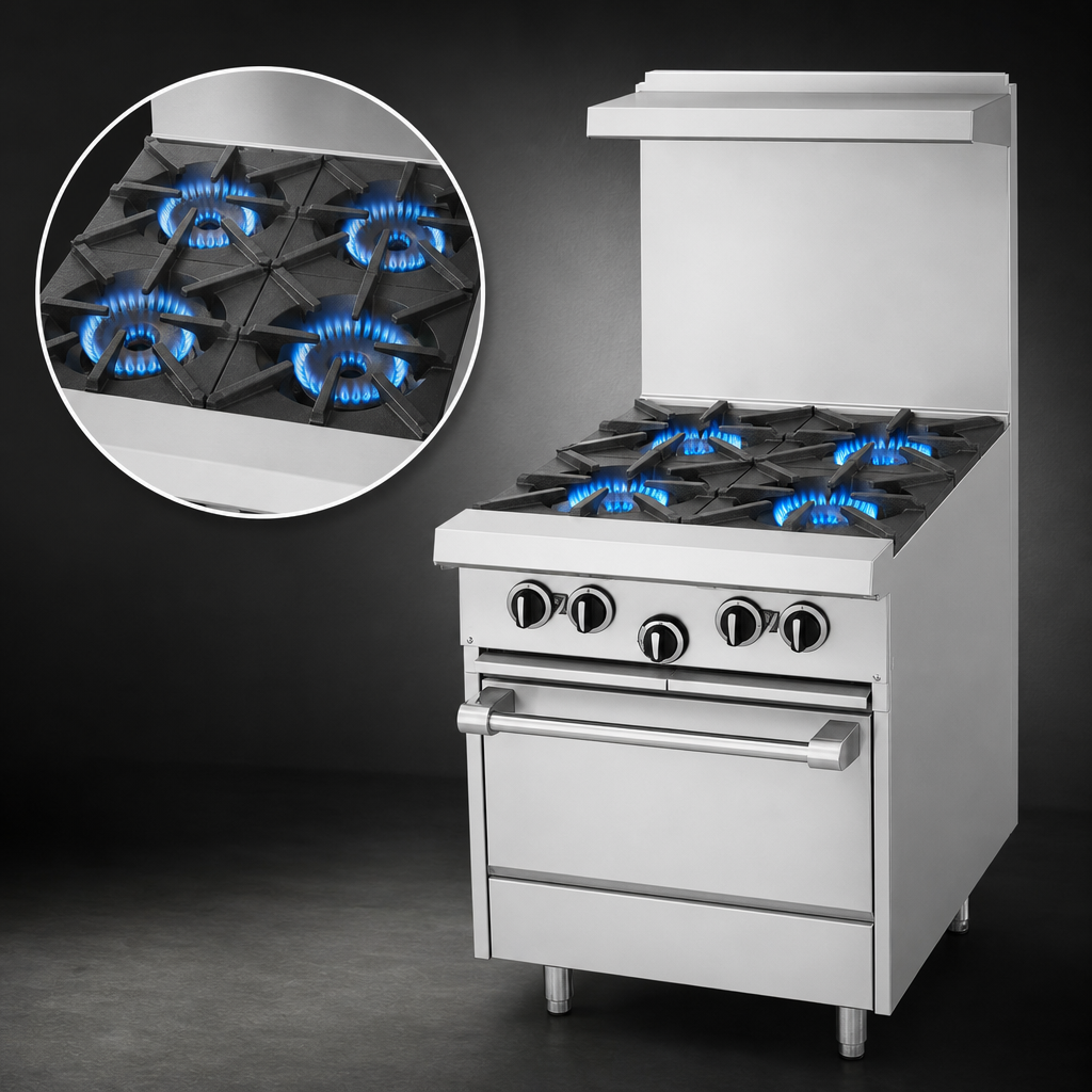 Four High-Output Open Burners