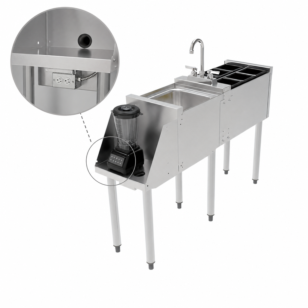 Recessed Blender Shelf with Access Hole