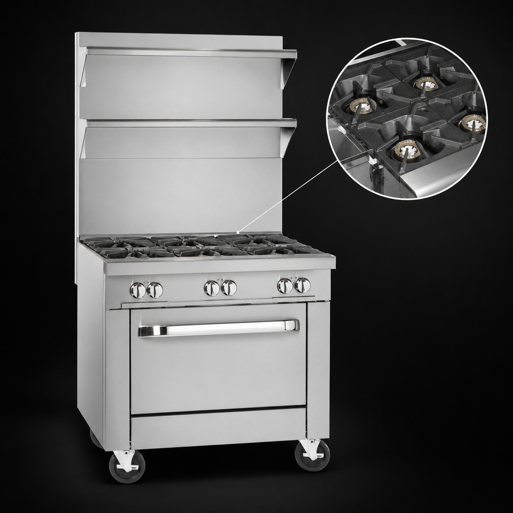 Eight Open-Top Burners