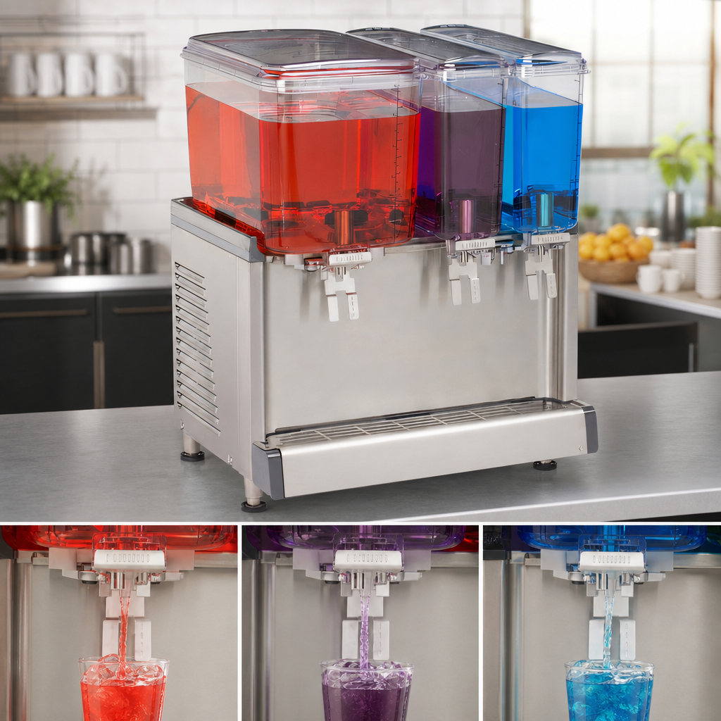 Triple Bowl Beverage Dispensing