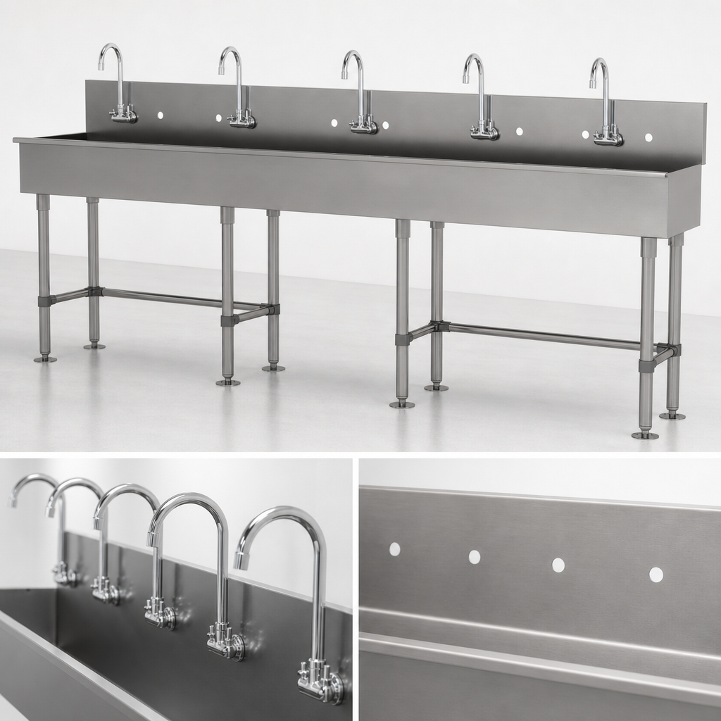 Five-Faucet Multiwash Layout