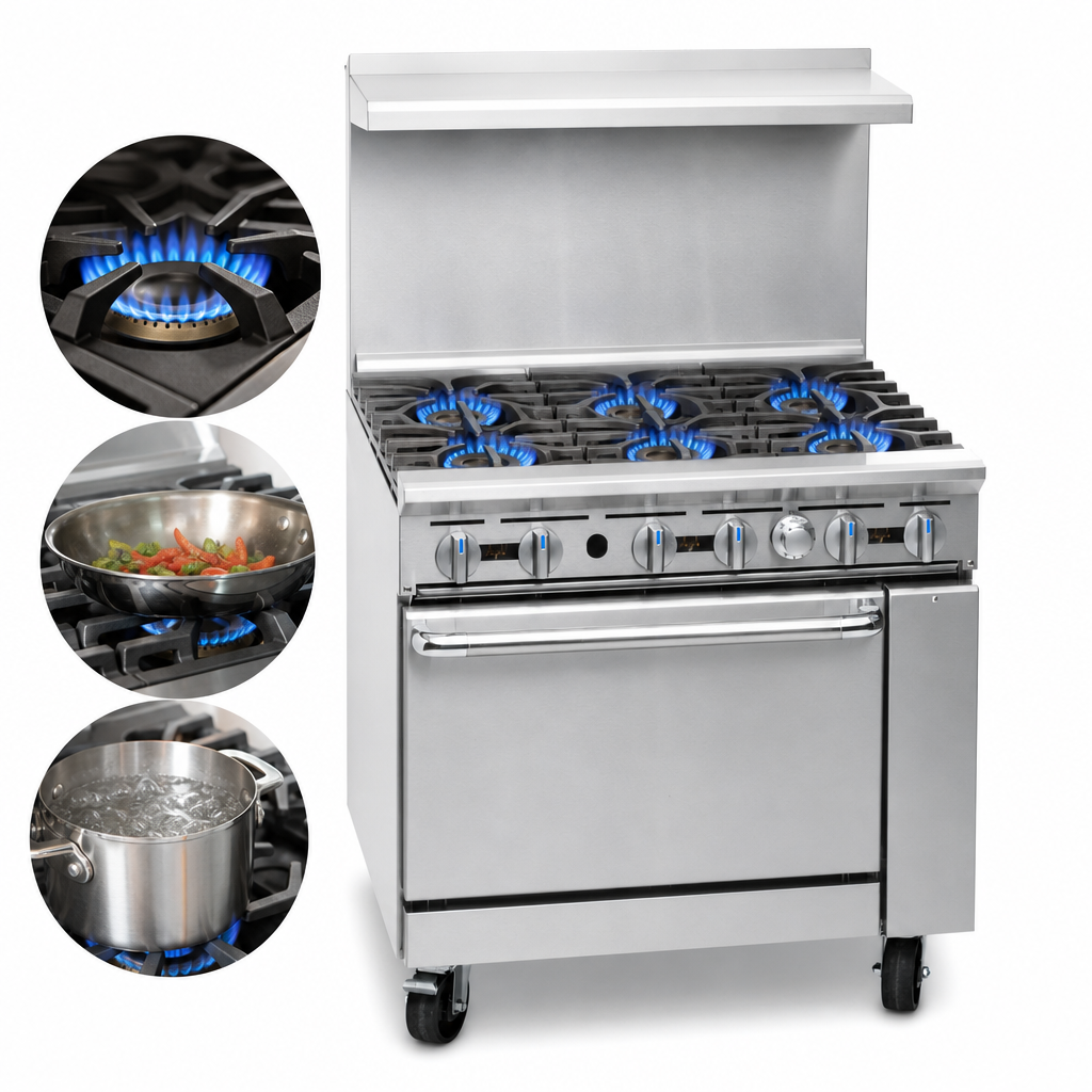Six Open Burners