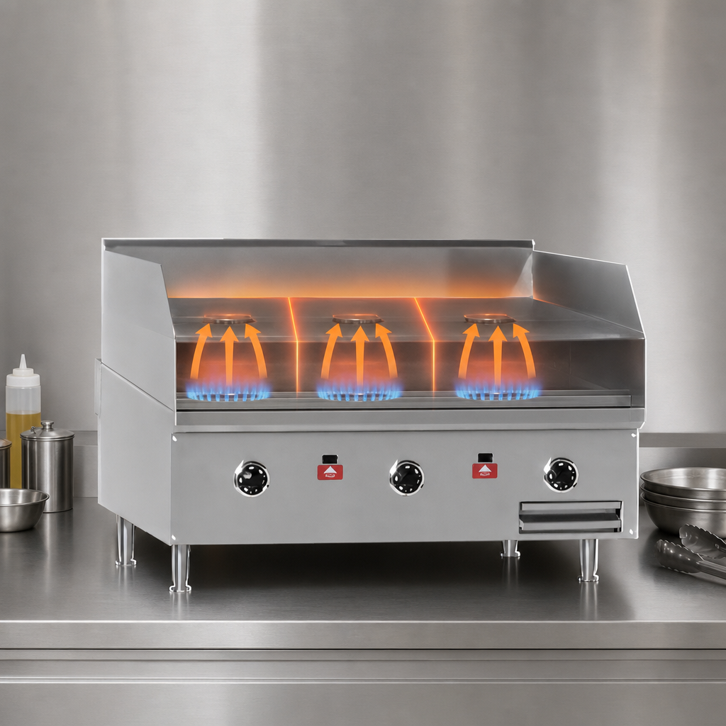 Three 30,000 BTU Burners