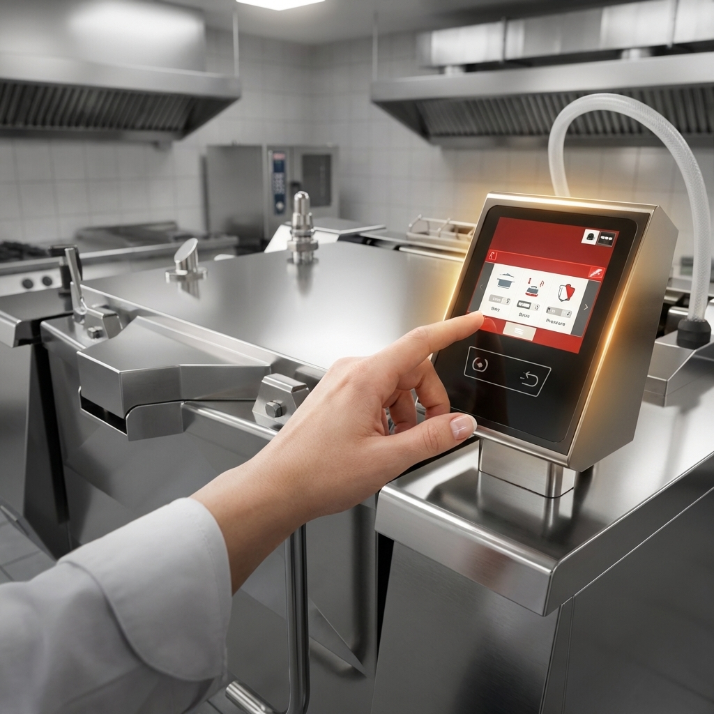 Master your culinary creations with the precise and intuitive programmable electronic controls, featuring a vivid 7-inch touch screen.