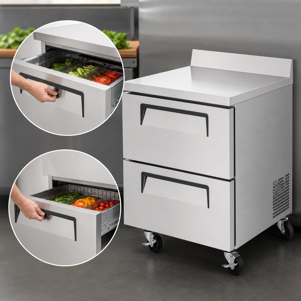 Two Stainless Steel Drawers