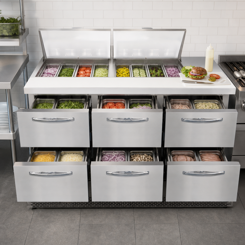 Six Refrigerated Drawers