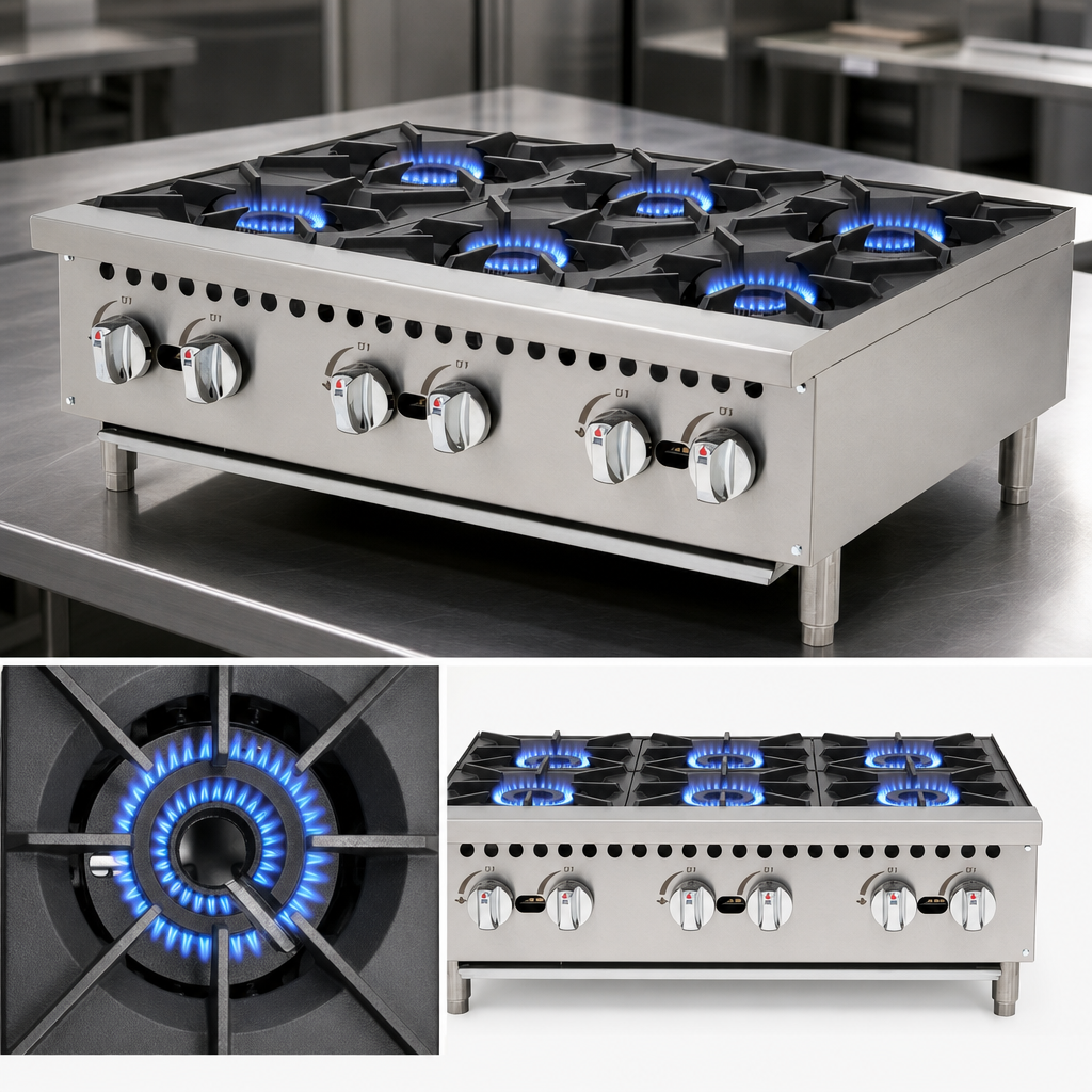 Six High-Output Burners