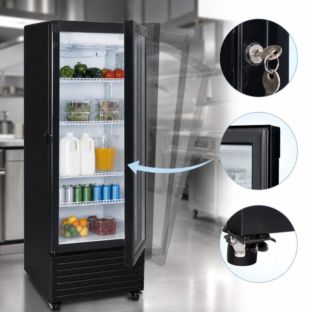 Lockable Self-Closing Glass Door