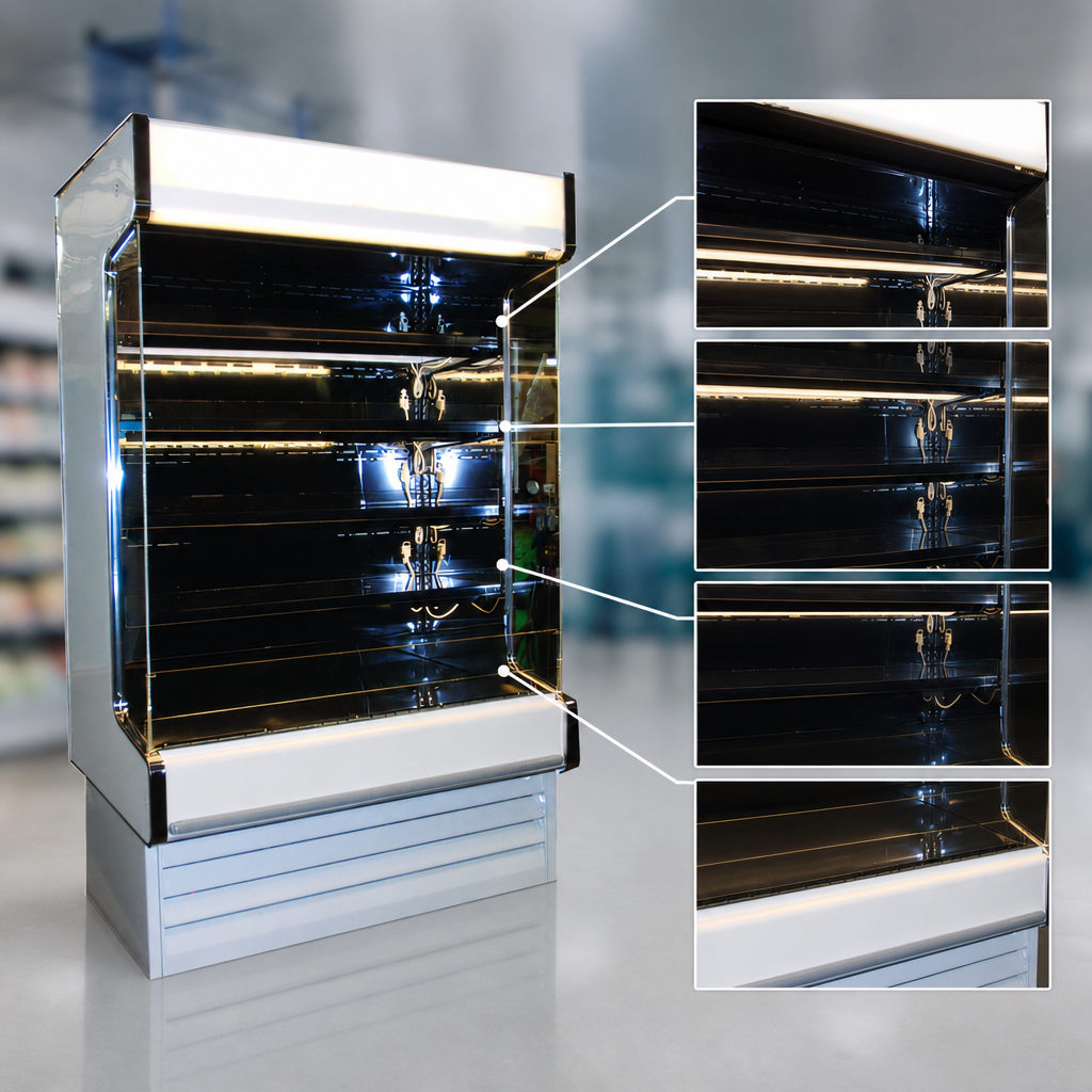 4 Rows of Lighted Shelves