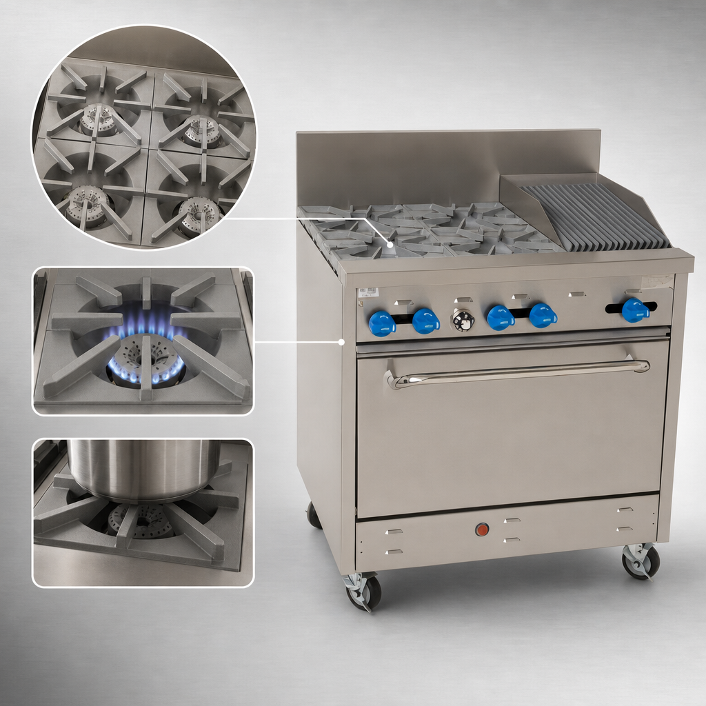 Four Open Star Burners