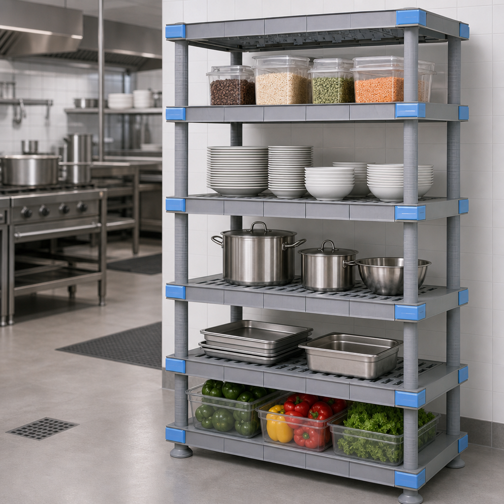 Five Open-Grid Shelves